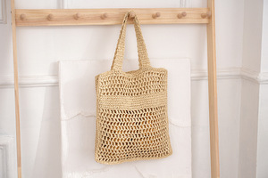 Sac fourre-tout d'été 2026 en raphia et paille tressée, grande capacité, broderie, maille tricotée, sac à bandoulière pour femme - Product Image 3