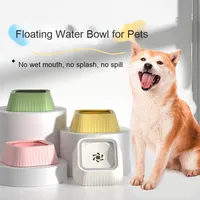 Gamelle d'eau durable en plastique pour chien et chat, forme carrée, motif uni, étanche IPX5, anti-déversement, anti-renversement, anti-étouffement, flottante
