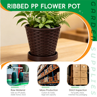 Plateau de pot de fleurs en résine plastique durable avec trou de drainage, design traditionnel, pour orchidées, plantes succulentes, jardinage intérieur, utilisation au sol