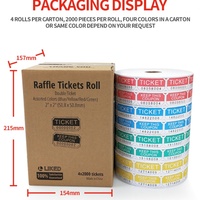 Rouleau de billets de tombola double, 500/1000/2000 billets par rouleau, billets de tombola personnalisés, taille 2''x2''