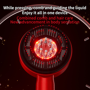Masajeador de cabeza multifuncional portátil para relajación en el hogar tratamiento de cabello rojo peine de masaje de vibración impermeable terapia líquida - Product Image 6