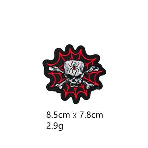 Patch brodé thermocollant style punk en sergé, motif Rock Hazard Skull Poker, pour la décoration de vêtements, sacs et jeans - Product Image 3