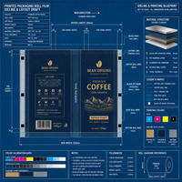 Film d'emballage en rouleau personnalisé imprimé, laminé, en aluminium, PET, BOPP, pour sachets de café, de thé, de poudre, pour sachets d'eau 500 ml