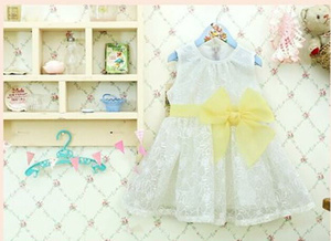 Vêtements pour enfants en gros, robe de princesse pour filles, robe de fête en dentelle sans manches avec nœud, provenant d'un fabricant chinois - Product Image 6