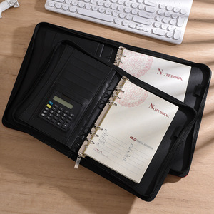 공장 온라인 도매 다기능 A5 B5 Pu 가죽 노트북 비즈니스 선물 세트 용 계산기 - Product Image 2