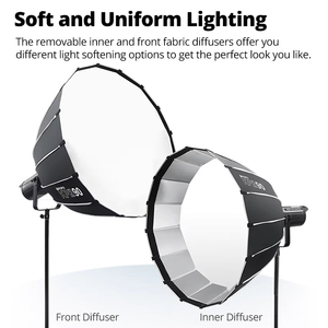 Boîte à Lumière Parabolique TRIOPO 60cm 70cm 90cm 120cm, Monture Bowens pour Lumière Vidéo LED Sokani X100 COLBOR Godox (Alternative à Godox QR-P) - Product Image 3