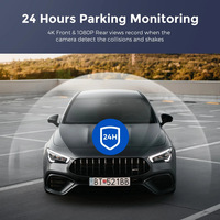 Ön ve arka çift kamera ile çok fonksiyonlu 4K araba kara kutusu 1080p FHD Video kayıt SD ve MicroSD kart destekler