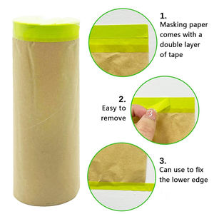 Adhésif acrylique vert simple face, imperméable, auto-adhésif, avec papier kraft pour usage de masquage - Product Image 3