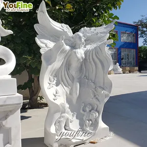 Vườn Đẹp Tay Khắc Đá Lớn Vườn statuary đá cẩm thạch thiên thần tượng để bán