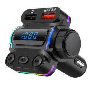 QC3.0 Fast Charger 7 Colors LED Radio Adapter Music Player Hands-Free BT Car Kit Car MP3 Player FM Transmitter
