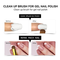 Pinceau plat Kolinsky pour nail art français, dessin acrylique, strass, peinture gel, manche métallique doré, 1 pièce, vente en gros