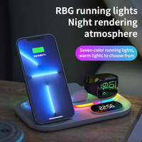 Draagbare 30W wekker opvouwbare magnetische draadloze oplader snelladen 4-in-1 multifunctioneel met geïntegreerde houder RGB lamp A06