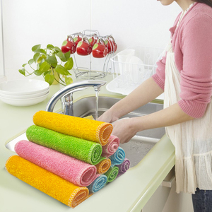 Chiffon de nettoyage en microfibre en fibre de bambou naturelle ultra-fine écologique, sans perte de fibres - Product Image 6