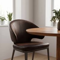 Ensemble de 2 chaises de salle à manger en cuir PU rembourrées, style moderne, avec pieds en métal noir, pour la maison, la cuisine et le restaurant