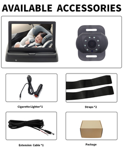 4.3inch bé xe máy ảnh cho ghế sau HD 1080p dễ dàng thiết lập ghế xe máy ảnh phía sau phải đối mặt với trẻ sơ sinh-tinh thể tầm nhìn ban đêm - Product Image 6