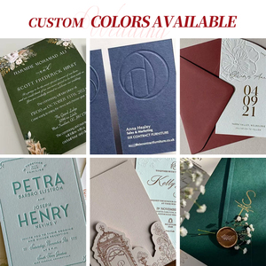 Tarjetas de Invitación de Boda de Papel de Alta Gama con Impresión Tipográfica, Diseño Personalizado, Forma Rectangular, Borde Desgarrado a Mano, Envío Rápido - Product Image 6