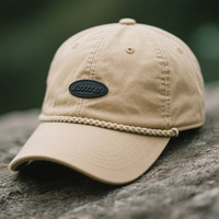Gorra de béisbol personalizada de 6 paneles sin estructura, estilo urbano deportivo vintage, con letras y logo de goma, para exteriores, con cuerda.