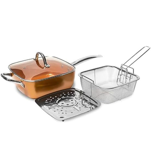 Juego de Ollas Cuadradas de Inducción de Aleación de Aluminio de 4 Piezas con Revestimiento Cerámico de Cobre Moderno de Alta Calidad - Product Image 6