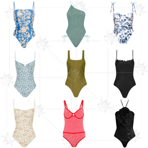 Maillot de bain une pièce noir et blanc simple de haute qualité maillot de bain coupe haute en spandex/nylon vente en gros - Product Image 1