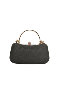 Bolso de Mano de Lujo con Diamantes, Diseño Sólido, Asa de Cristal, Bolso de Noche con Pedrería para Bodas, Cenas y Fiestas, Hecho de Material PU - Product Image 5