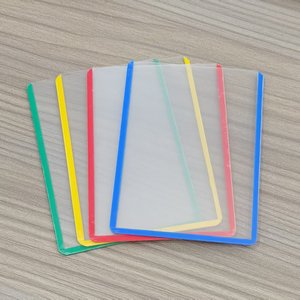 Porte-cartes Top Loader 3x4 avec bordure rouge, transparent et coloré, <span class=keywords><strong>double</strong></span> face, pour cartes TCG, MTG, YoGiOh, Pokemoned - Product Image 3