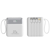 Promotion DX270 : Mini Powerbanks portables ultra-minces Li-Polymère à charge rapide avec câbles intégrés, chargeur rapide 10000 mAh, produit économique