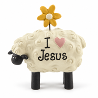 Patung Domba Kristen I Love Jesus Patung Resin Dekorasi Rumah Religius Hadiah Kristen Inspiratif untuk Anggota Gereja