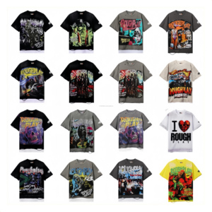 เสื้อยืดคุณภาพสูง เนื้อผ้าคอตตอน 100% ทรงหลวม สไตล์สตรีทแฟชั่น แบรนด์ดัง แขนสั้น สำหรับผู้ชาย - Product Image 1