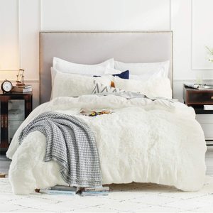 white <strong>fluffy</strong> fur <strong>duvet</strong> <strong>cover</strong> - Product Image 2