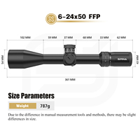 SPINA OPTICS 6-24x50 FFP IR Télescopique Viseur FMC Antichoc Étanche Tactique Chasse Portée