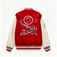 Veste bomber varsity en satin de soie coupe-vent avec broderie de logo personnalisé