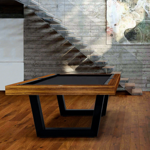 Mesa de billar de 7 pies de madera maciza de teca y mesa de ping-pong con combo de comedor de snooker, bolsillos de cuero y tablero de comedor - Product Image 3