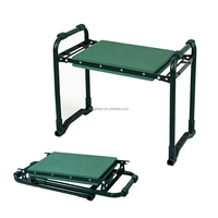 Tabouret de jardin pliable 2 en 1 avec coussin en mousse EVA épaisse et large pour le désherbage, capacité 150 kg