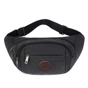Canvas Waist <b>Bag</b> Large Capacity Multi Functional Crossbody <b>Bag</b> For Men Outdoor Travel Casual Use Khaki Color - Product Image 3