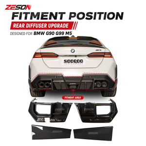 Diffuseur arrière en fibre de carbone sèche style SQ pour BMW M5 G90 G99 Berline Competition XDrive 2025+ - Product Image 5
