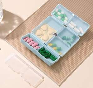 กล่องยาพกพาแบบพับได้สำหรับเดินทาง 7 วัน กล่องจัดยาพลาสติก PP สะดวกสบาย พร้อมโลโก้สั่งทำได้ - Product Image 2