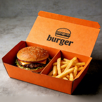 Caja Desechable para Hamburguesas y Papas Fritas, Embalaje de Papel Corrugado Ecológico de Grado Alimenticio, Personalizable, con Relieve y Bronceado para Pollo Frito