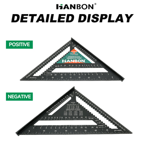 Regla Triangular de Aleación Metálica para Carpintería, Transportador Imperial para Medir y Diseñar en Madera - Product Image 1