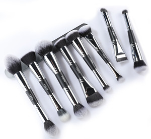 Ydini Top <span class=keywords><strong>End</strong></span> 19Pcs <span class=keywords><strong>Double</strong></span> <span class=keywords><strong>End</strong></span> Chuyên Nghiệp <span class=keywords><strong>Make</strong></span> Up Bàn Chải Thiết Lập Màu Đen Nhãn Hiệu Riêng Trang Điểm Bàn Chải Thiết Lập Với Cooper Ferrule - Product Image 5