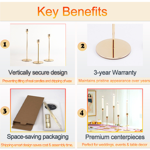<span class=keywords><strong>Portacandele</strong></span> Dorati Porta Candele Coniche in Metallo per Matrimoni Cene e Feste - Product Image 4