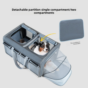 Bolsa de Transporte para Mascotas de Gran Capacidad, Material Oxford, Transportín para Gatos, para Viajes al Aire Libre, Transpirable, Cama Expandible para Perros - Product Image 5