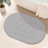 Tapis de salle de bain et de cuisine Duoyi en terre de diatomée, séchage rapide, absorbant l'eau, antidérapant, motif uni moderne