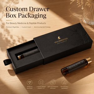Customized Drawer <b>Box</b> Packaging for Peptide Drug <b>Bottle</b> Premium Health Beauty Product Packaging <b>Box</b> - Product Image 2