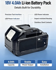 Outils de perçage compatibles 18V, batterie au lithium 4Ah, grande capacité, batterie au lithium-ion rechargeable de remplacement - Product Image 3