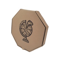 Échantillon gratuit de boîte à pizza en papier kraft ondulé de forme octogonale avec logo personnalisé