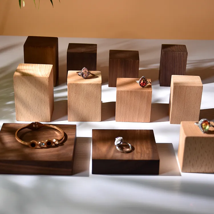Stand Display Perhiasan untuk Kalung Gelang Cincin Display Kabinet Kotak Kayu Solid Perhiasan Berdiri