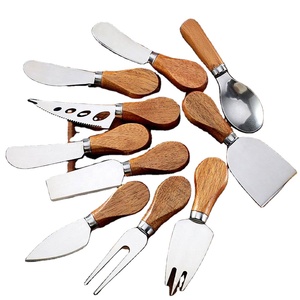 Utensilios para Queso: Rebanador, Rallador, Cuchillos para Mantequilla, Cortador de Pasteles, Juego de Cuchillos para Queso con Mango de Madera de Acacia, Acero Inoxidable, Popular en la Cocina - Product Image 2