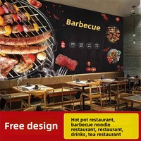Mur d'affichage en tissu velours pour Barbecue, Restaurant de Hot-Pot, Studio Photo, Exposition d'activités, Étalage de crevettes