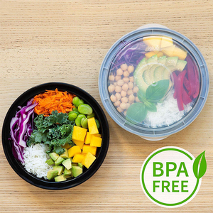 Boîtes à lunch bento en plastique à couvercles individuels, sans BPA, compatibles micro-ondes et congélateur, contenants jetables pour la préparation des repas - Product Image 1