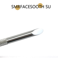 Pousse-cuticules ultra-fin à double extrémité en acier inoxydable, outil de nettoyage des ongles, manucure, réutilisable, double usage, logo personnalisé